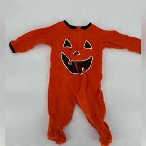 Orange Pumpkin Baby Onesie Zipper Pajama Unisex 3-6 months